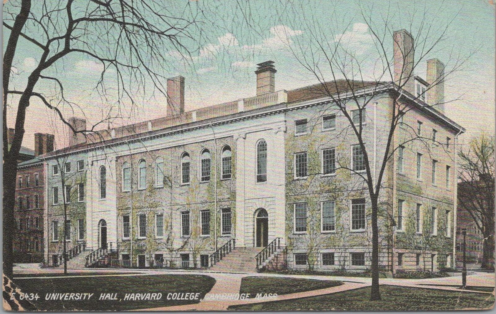 Postcard University Hall Harvard College Cambridge MA 