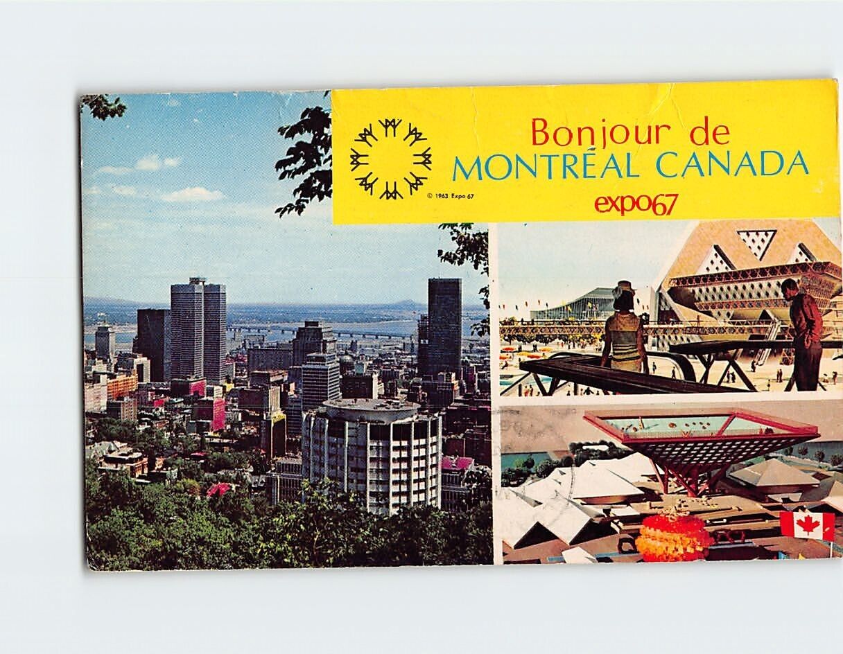 Postcard Bonjour de Montreal Canada Expo 67 Montreal Canada