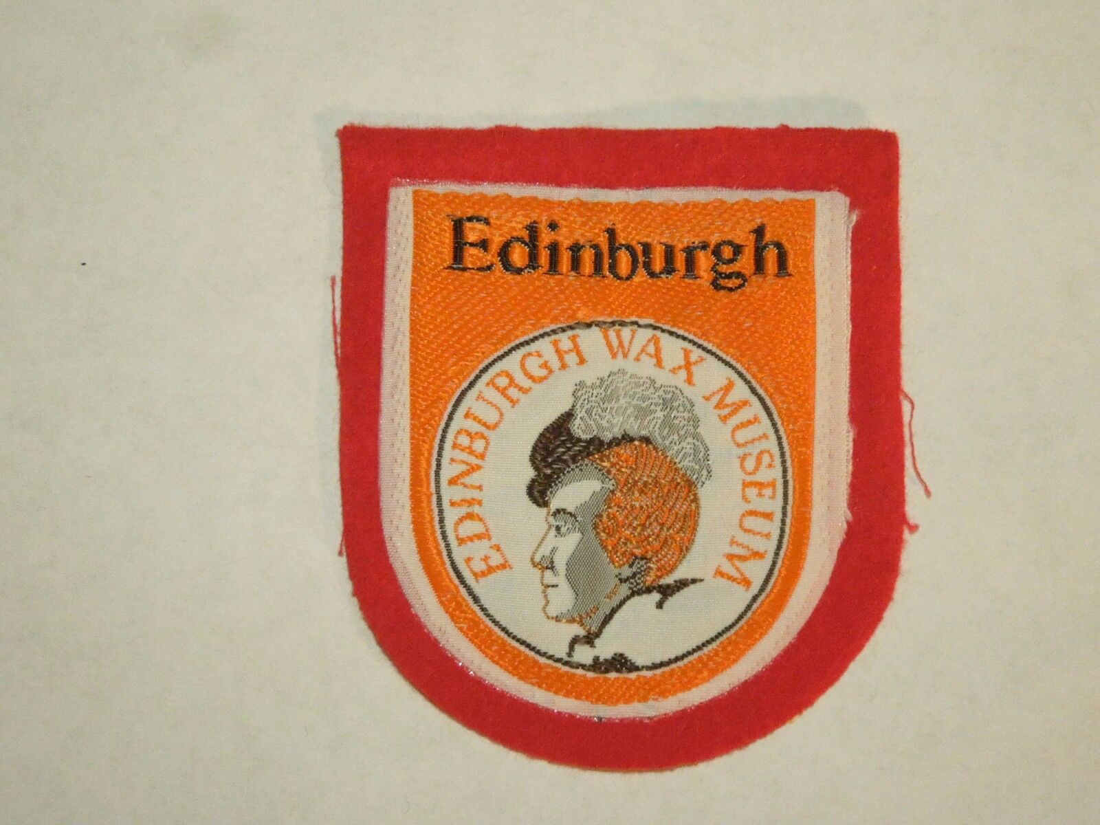 Vintage Edinburgh Wax Museum Scotland UK Travel Souvenir Woven Sew On Patch