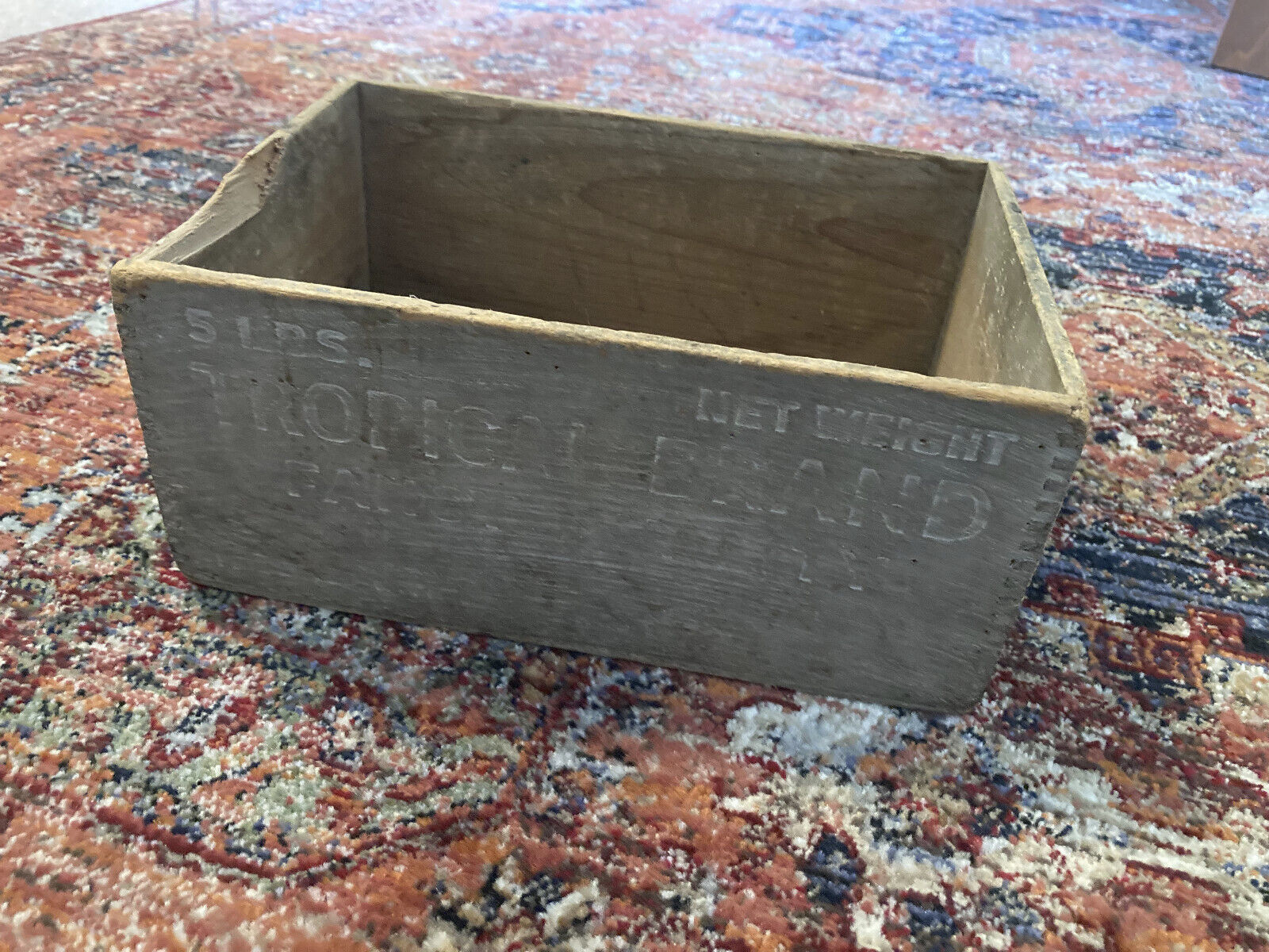 Vintage Dovetail Wooden Box, \