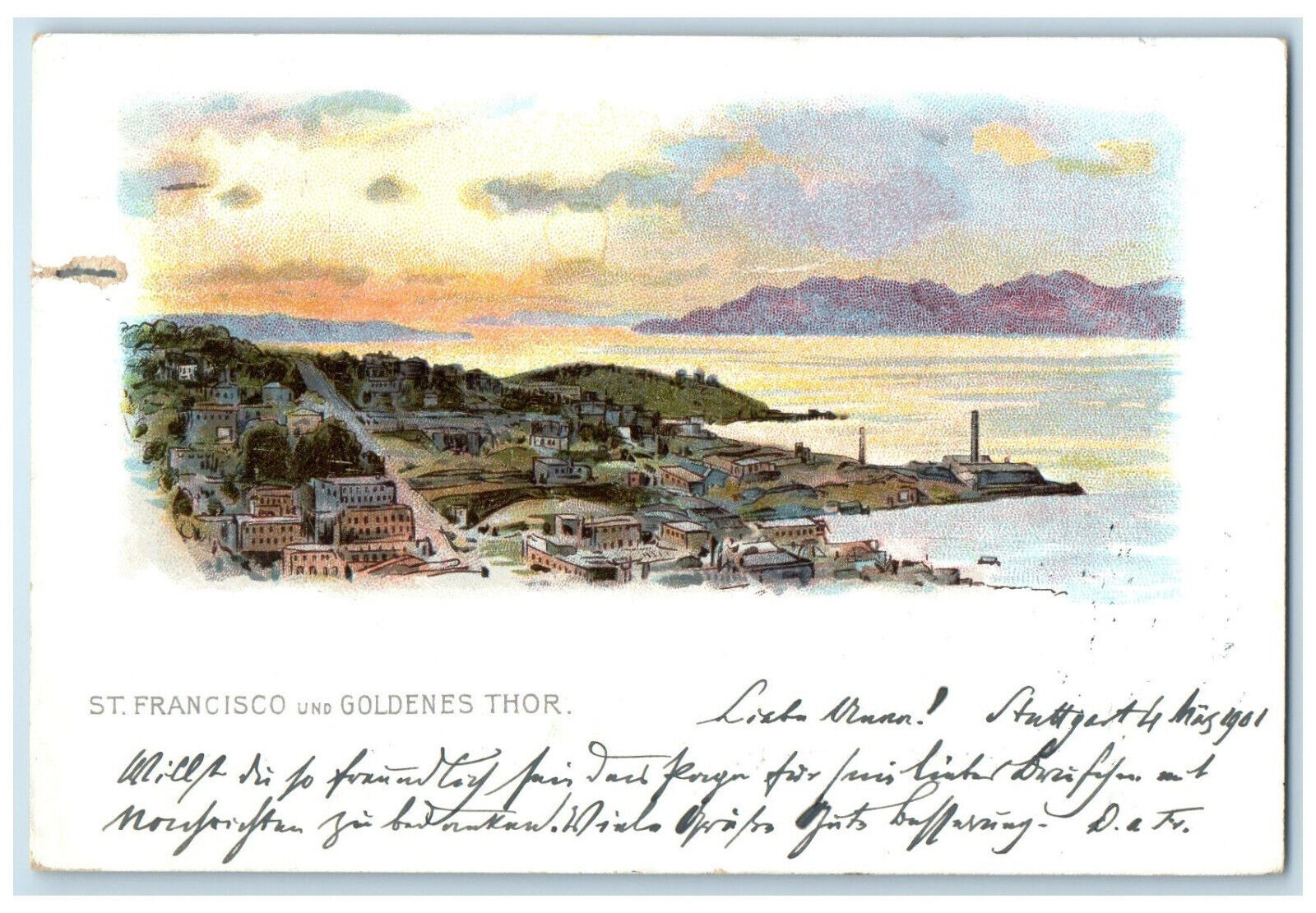c1905 San Francisco And Golden Gate California CA Antique Posted Postcard