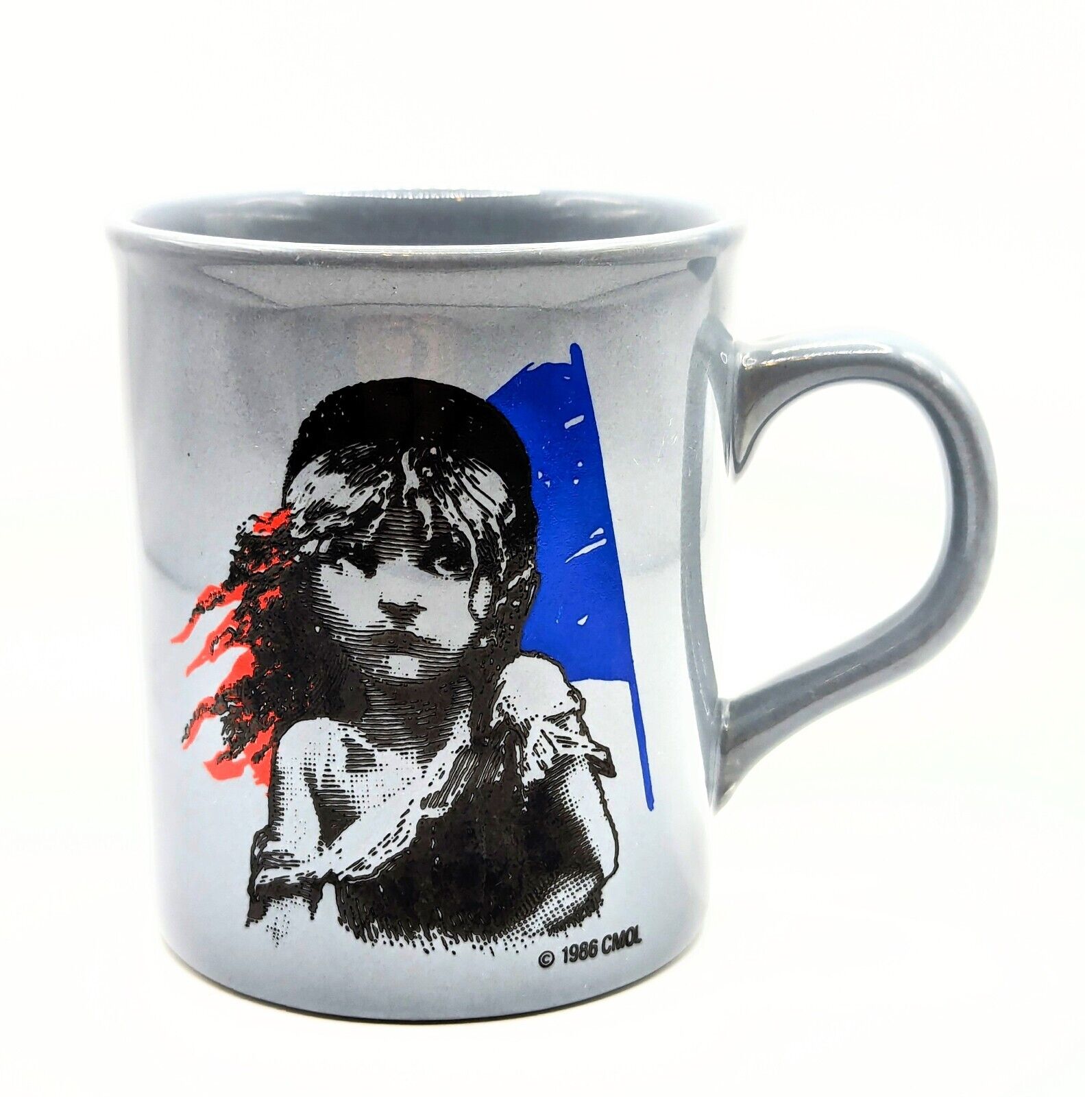 Vintage Les Misérables 1986 CMOL Gray Coffee Mug Cup Made In England
