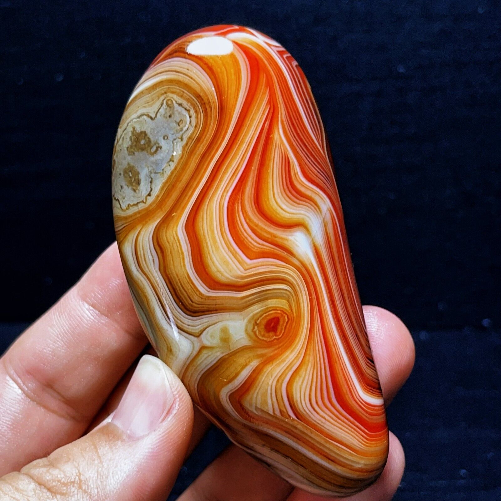TOP 134G Natural Polished Silk Banded Agate Lace Agate Crystal Madagascar  L2641