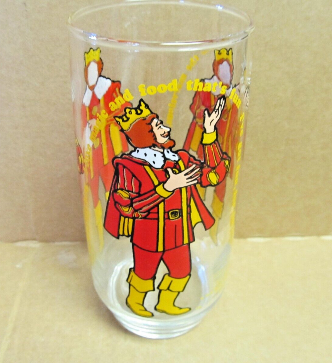 Vintage 1979 BURGER KING Glass ~ King’s Logo Fast Food Magic and Food That\'s Fun