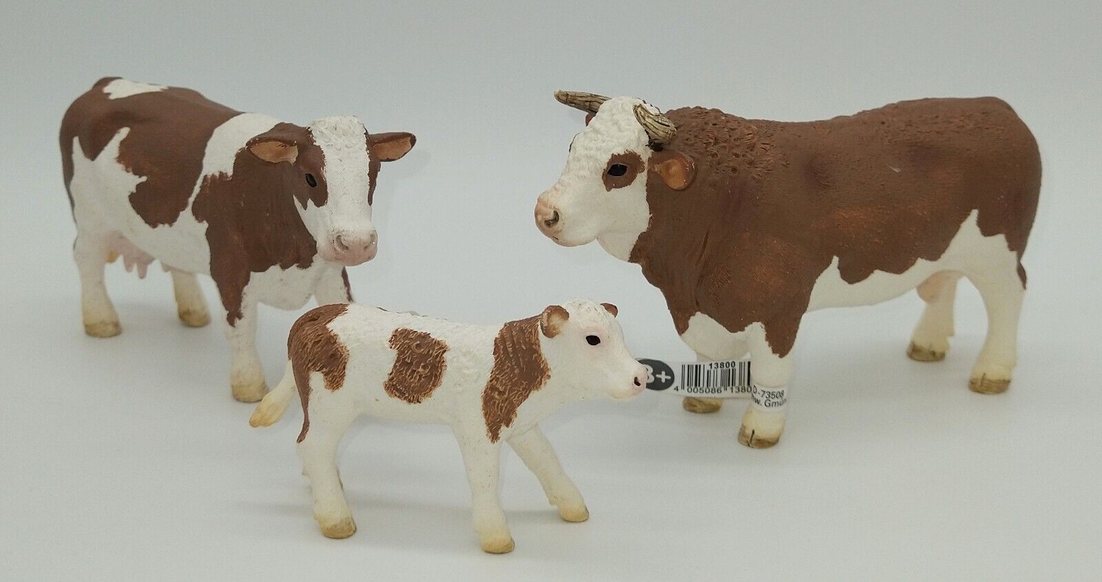 Schleich Simmental Bull 13800, Cow 13801 & Calf NICE