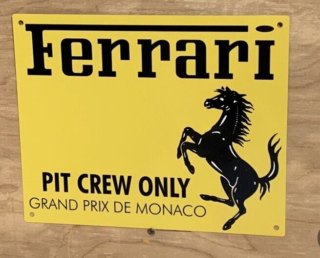 Ferrari Pit Crew Grand Prix Monaco  Quality  Garage Sign