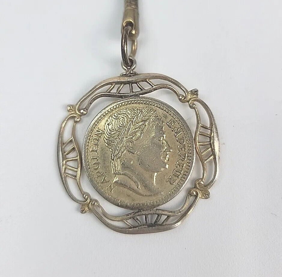 Vintage Napoleon Bonaparte Keychain Coin Emperor Brass Tone 1.25\