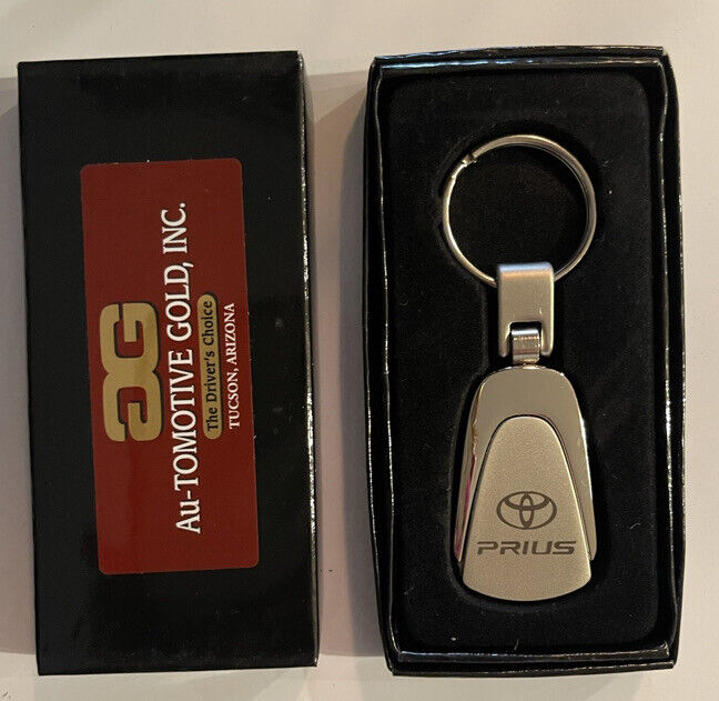 Toyota PRIUS Keychain & Keyring - Silver Metallic Teardrop Key Chain