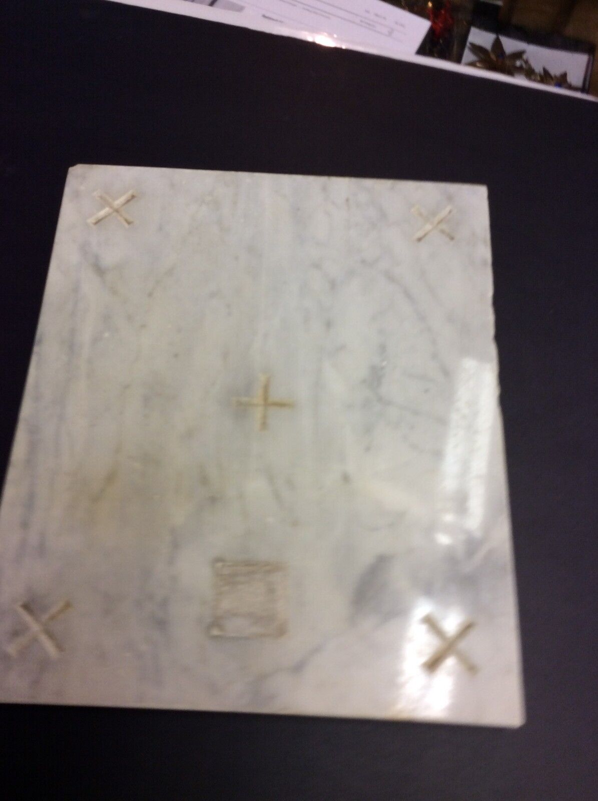 Antique Marble Altar Stone with Relics Inside, 12