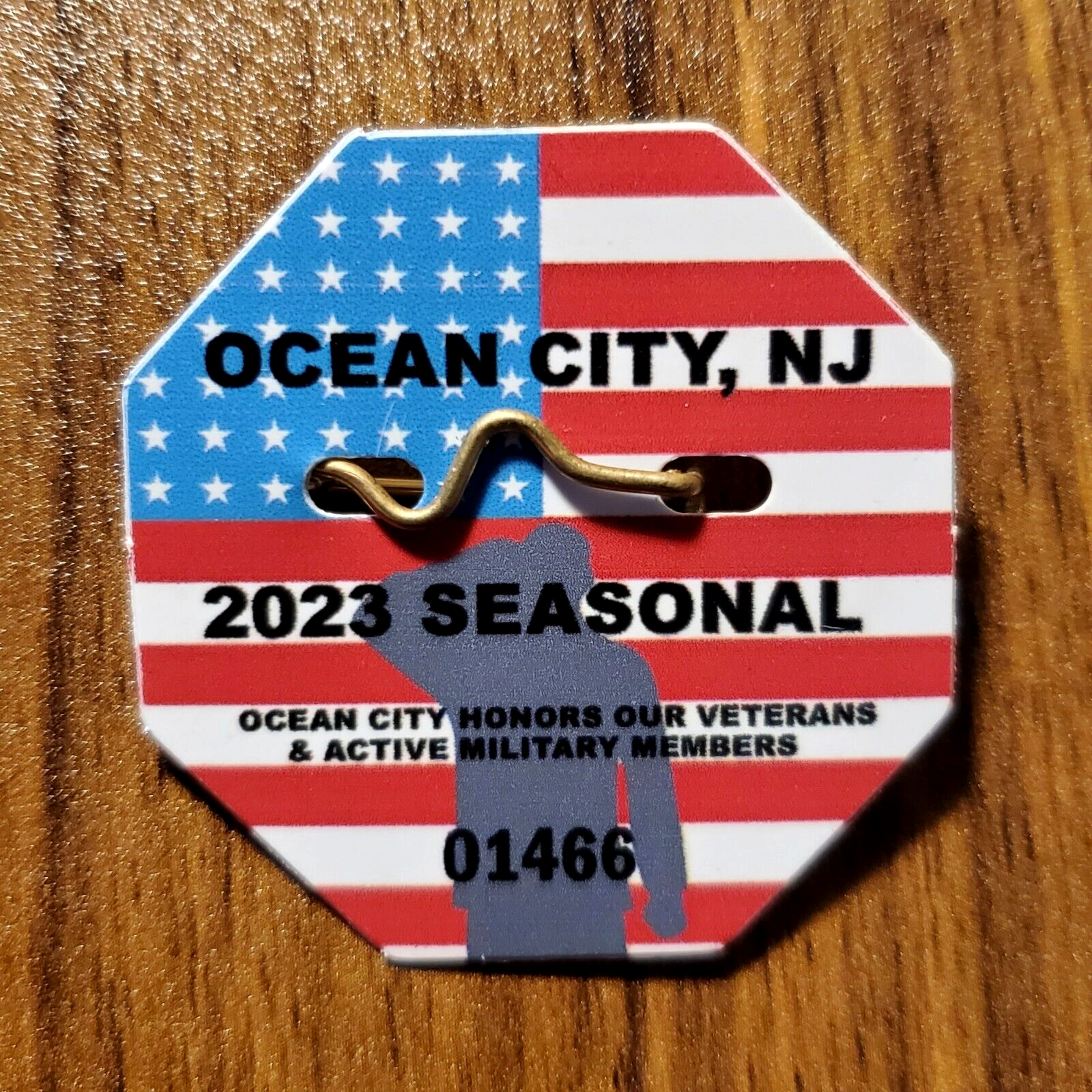 2023 Ocean City NJ Seasonal Beach Tag Badge Honors Our Military OC New Jersey