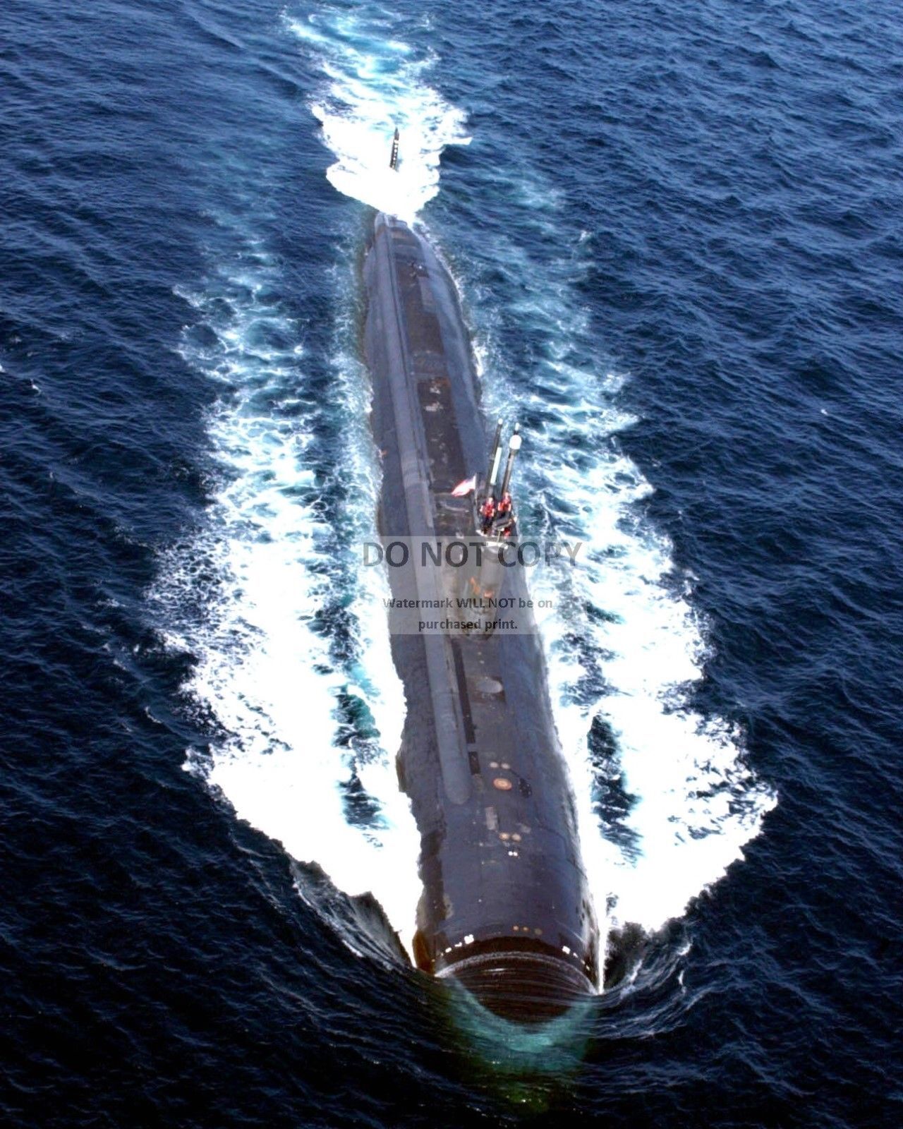 USS ALBANY LOS ANGELES-CLASS SUBMARINE IN GULF OF OMAN - 8X10 NAVY PHOTO (CC630)