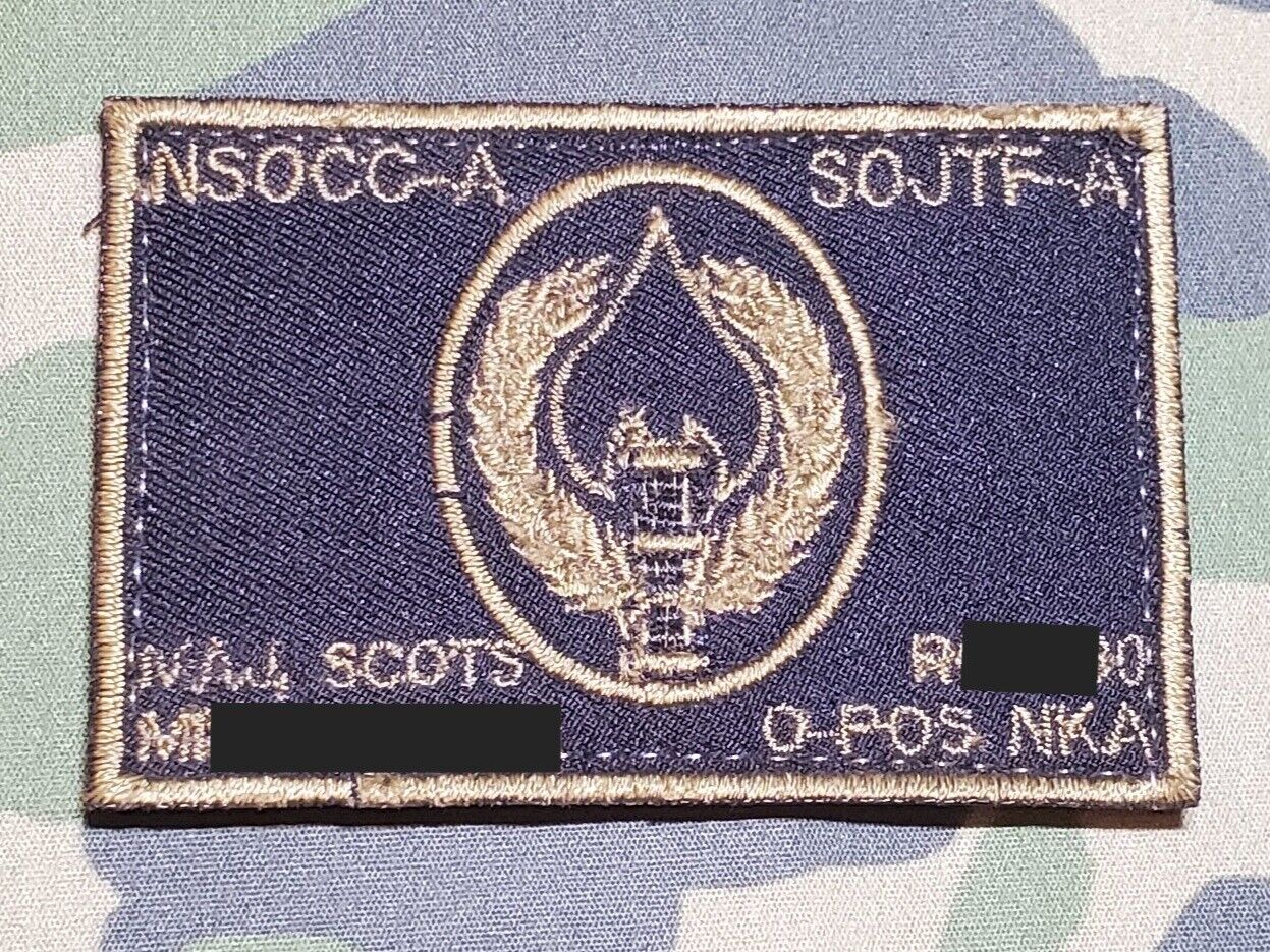 NATO Special Ops NSOCC-A SOJTF-A Personalized Theater Made OEF Afghanistan Patch