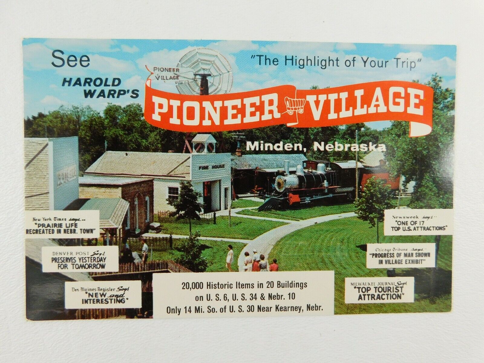 See Harolds Warp\'s Pioneer Village Minden Nebraska Chrome Vintage Postcard