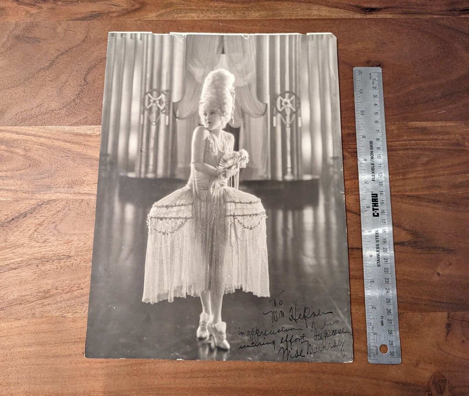 Rare Oversized 1920s MAE MURRAY Silent Film Actress Photo Signed to Wig Maker