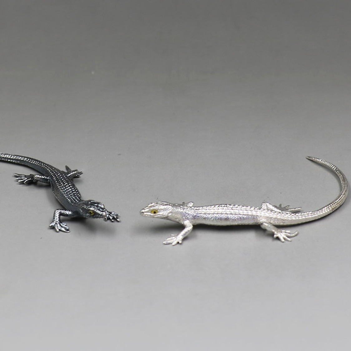 925 Sterling Solid Silver Lizard Ornament Chinese Tea Pets