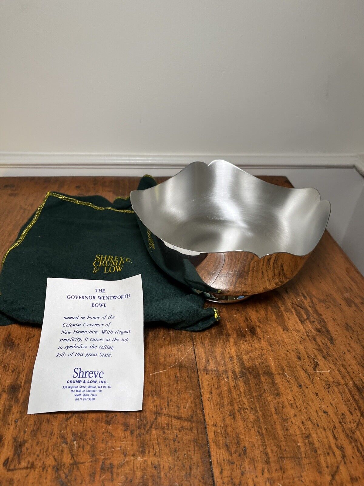 Vintage Pewter Footed Governor Wentworth Bowl by Shreve Crump & Low, NEW