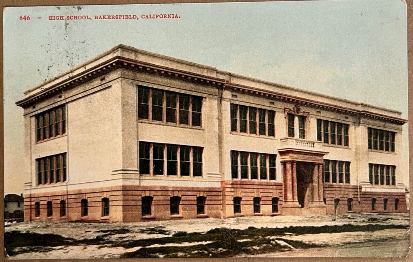 Bakersfield California High School Antique Postcard 1910