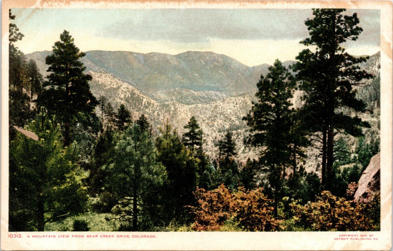 C.1906 Bear Creek Drive CO Mountain View Colorado Detroit Publishing Postcard 87
