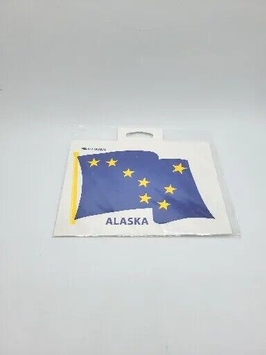 Souvenir-Aufkleber Alaska Flag USA Constellation Large Dare North Star. Sealed 