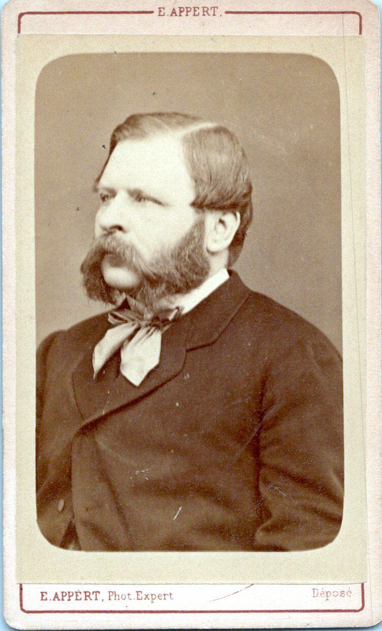 PARIS FRANCE CDV Photo Mutton Chop Bearded Man E. Appert Carte De Visite  1870