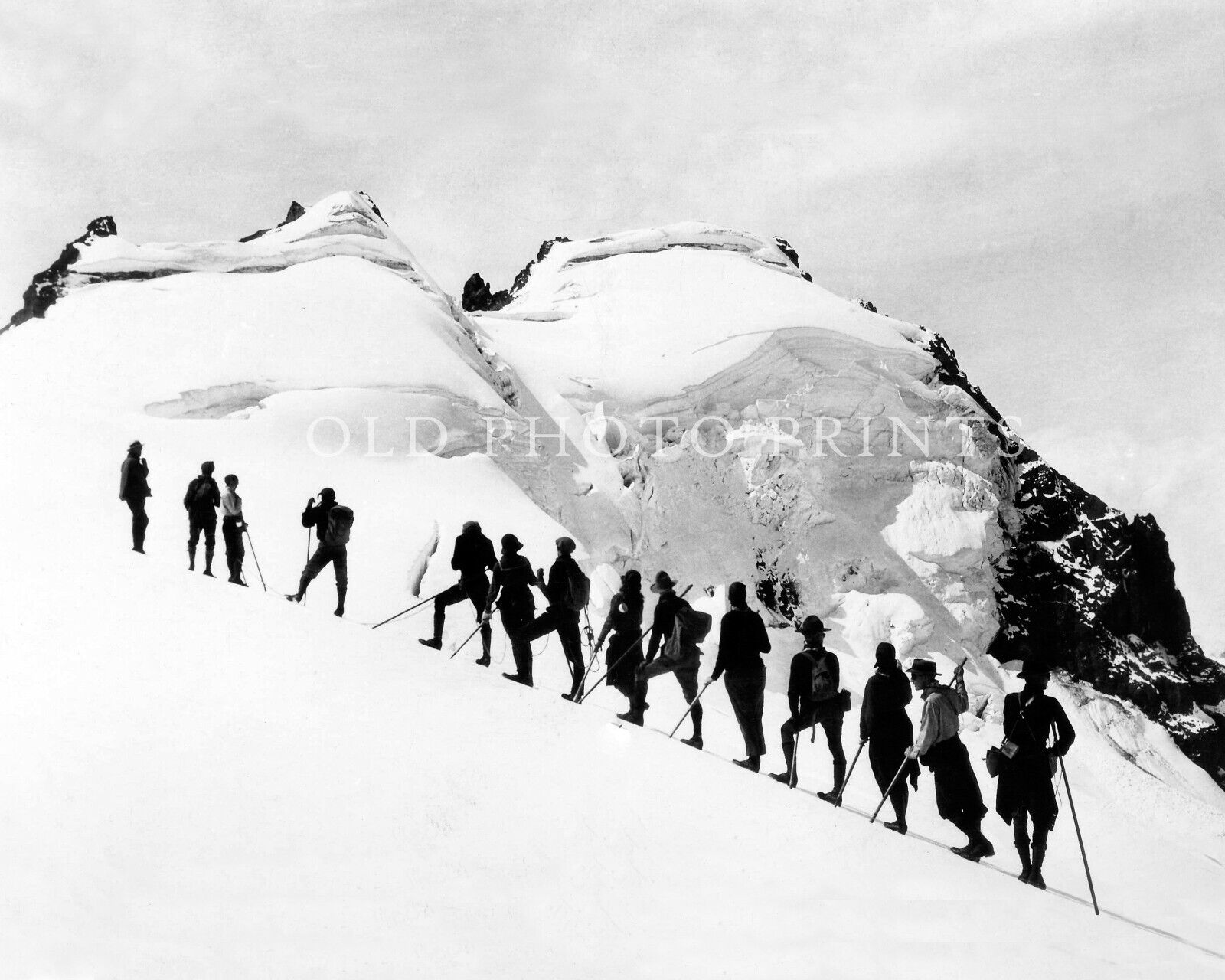 Climbing Mt. Baker Photo Mountain Climbers Resting Washington 1925 8x10