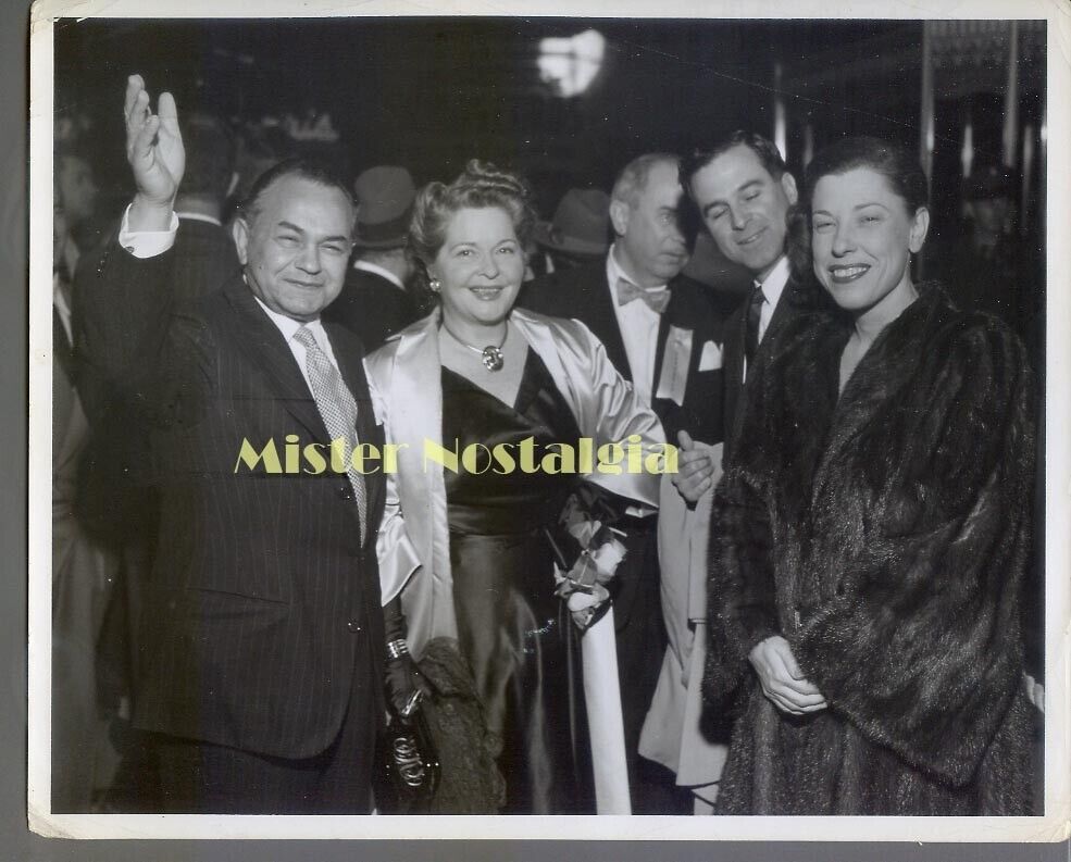 Edward G. Robinson & wife Judy Canova at Hollywood Premier vintage 1950 photo