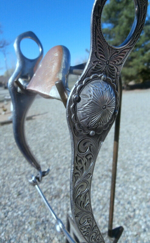 Vintage Engraved Copper Covered Port Fleming Sterling Silver Horse Show Bit