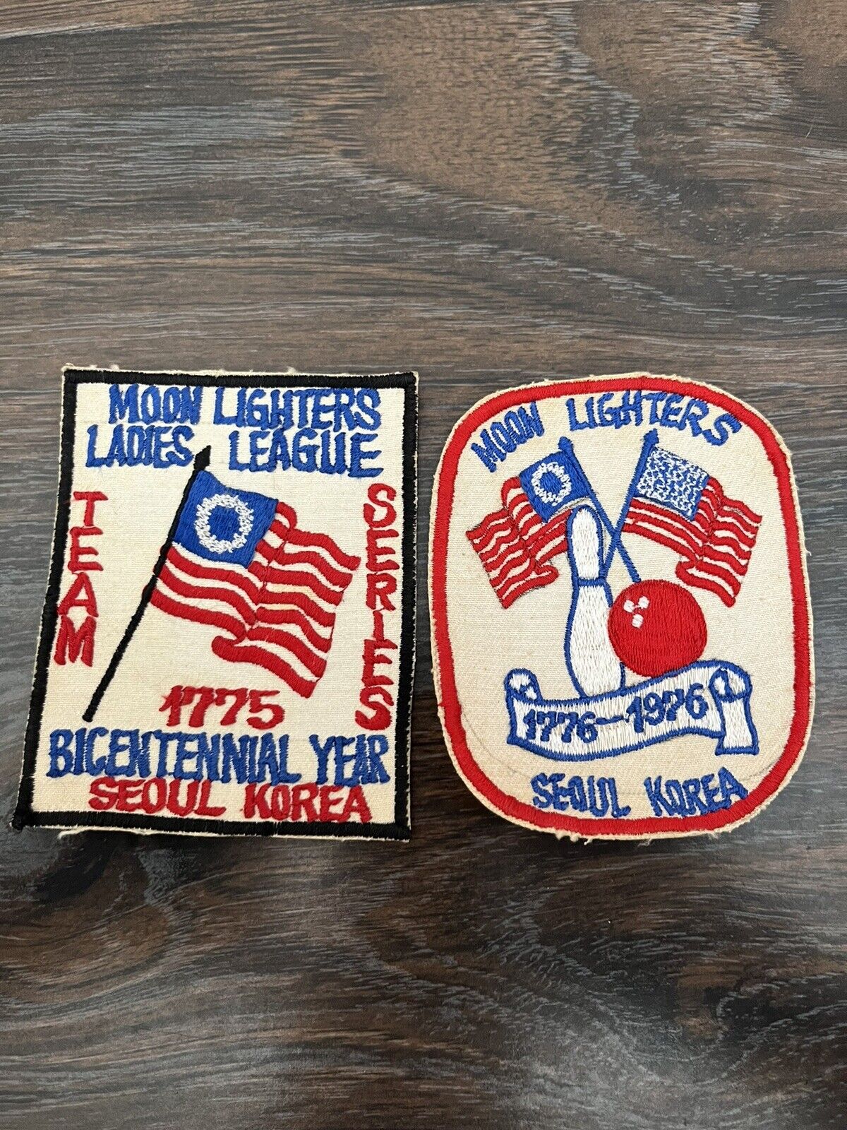 Vintage Moonlighters Patches Korea 1976, Bowling, Seoul