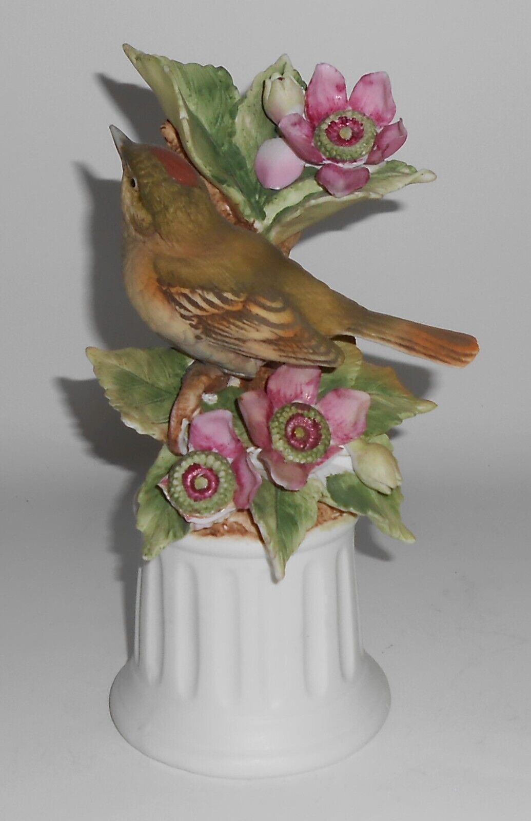 Ruby-Grand Kinglet  Andrea by Sadek Porcelain Bird Figurine