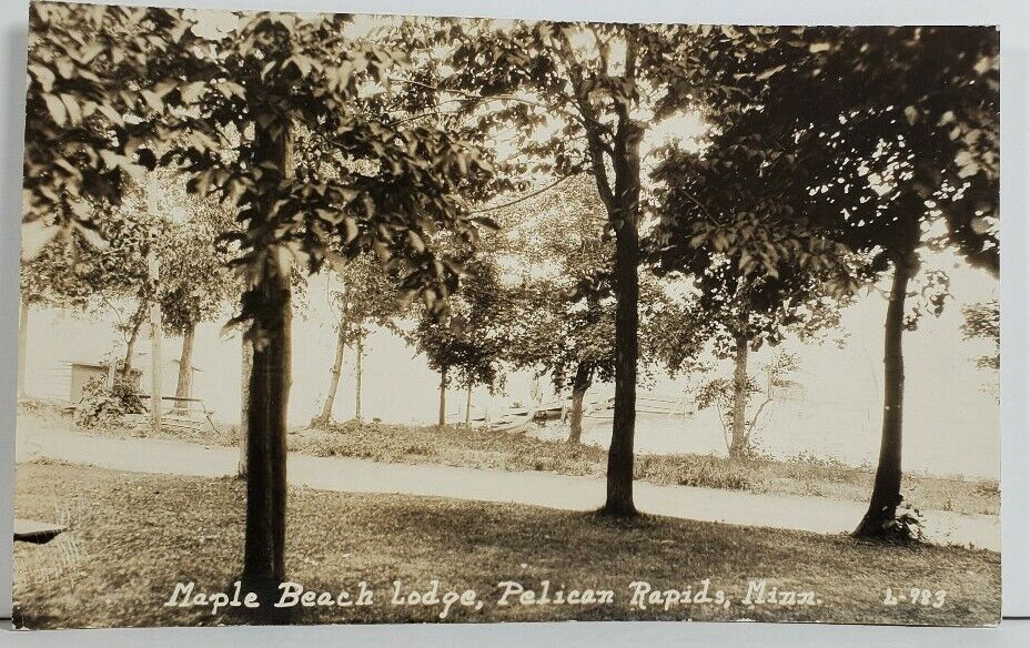 Pelican Rapids Minnesota RPPC Maple Beach Lodge c1920s Postcard O20