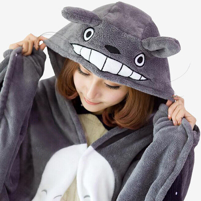 Anime My Neighbor Totoro Lovely Plush Soft Cloak Cosplay Cloak Hoodie Sleepwear