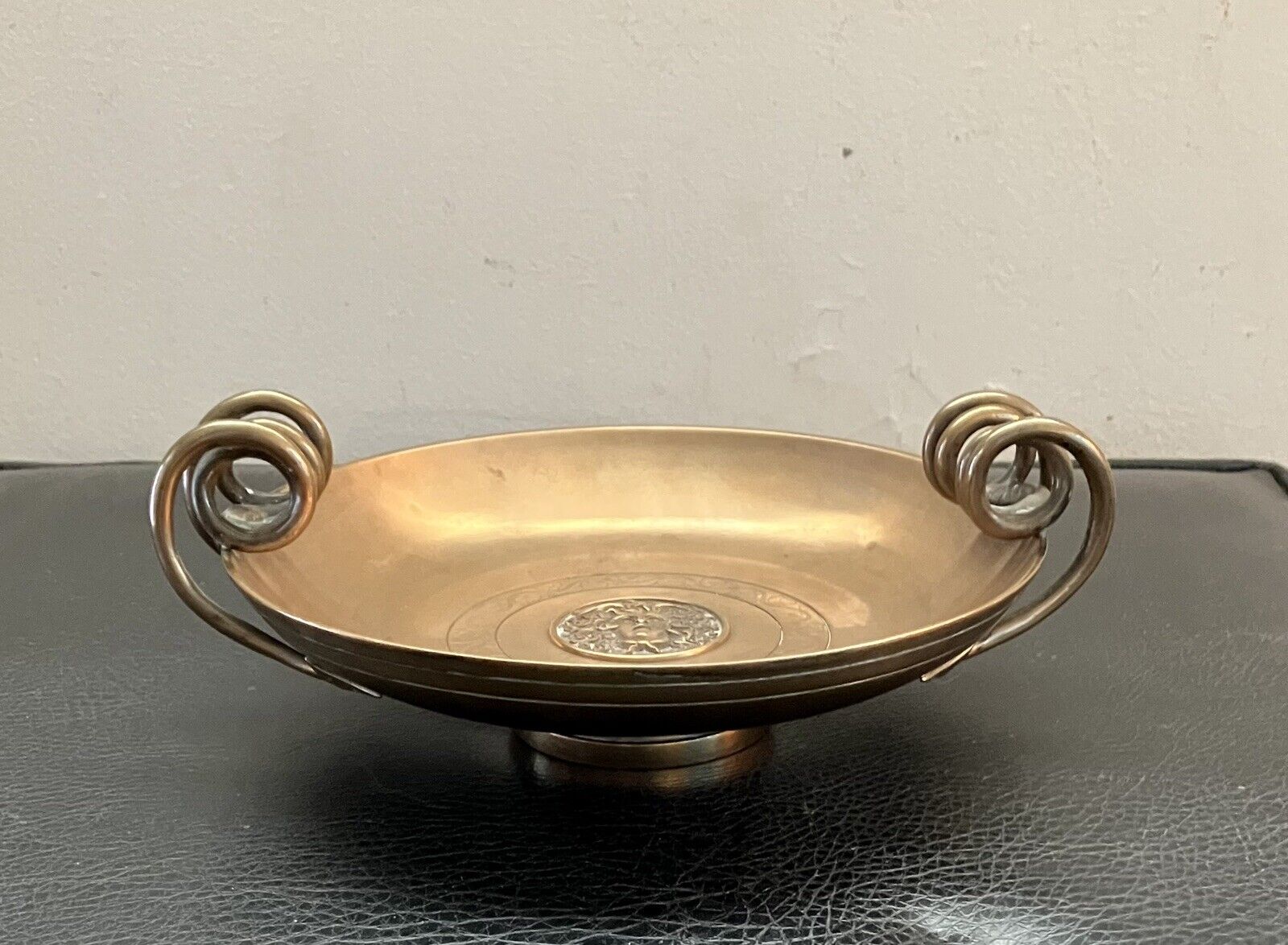 Bronze Art Nouveau Medusa Bowl Vintage Heavy