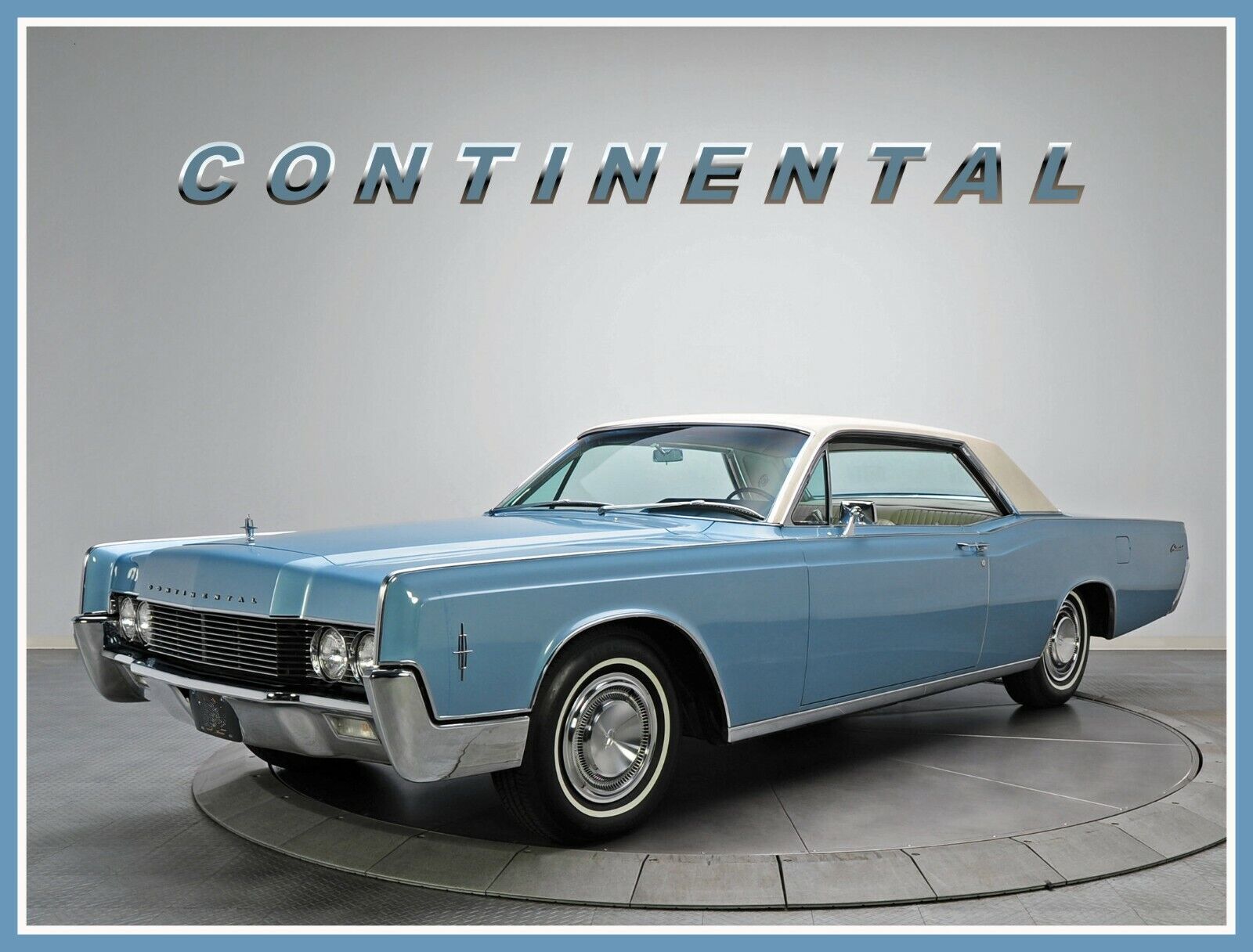 1966 Lincoln Continental Coupe, Blue/White, Front, Refrigerator Magnet, 40 MIL