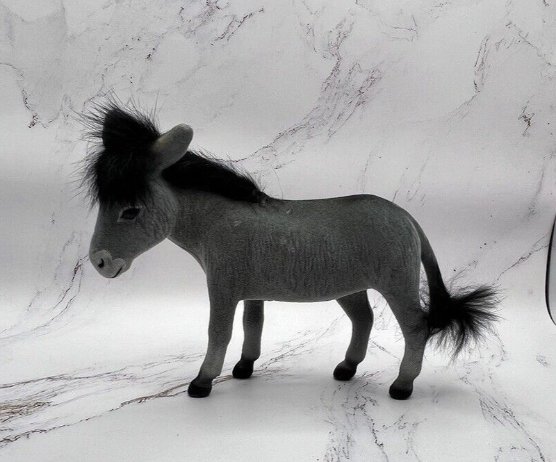 Vintage Gray Flocked Finish Realistic Donkey Mule Burro 1960-70\'s 6\
