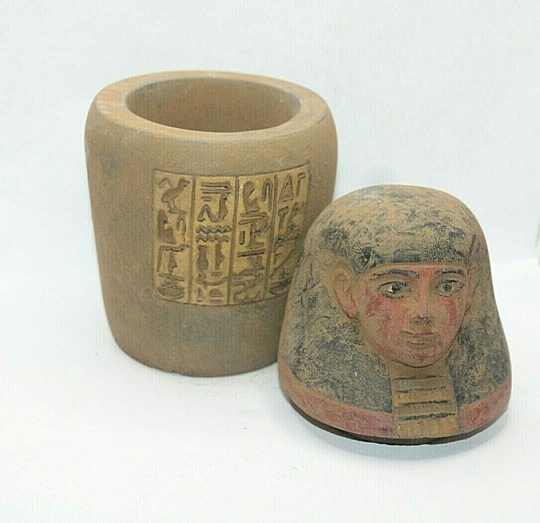 RARE ANCIENT EGYPTIAN PHARAONIC ANTIQUE ISIS Canopic Jar 1751-1687 BC (C3)