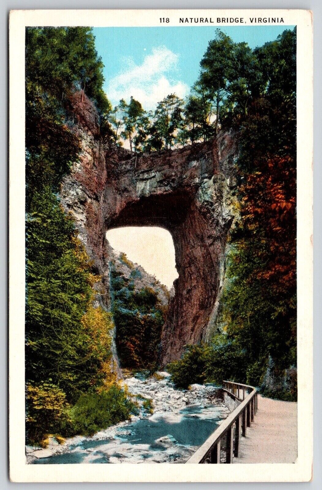 Natural Bridge Virginia River Rock Formation Historic Rockbridge County Postcard