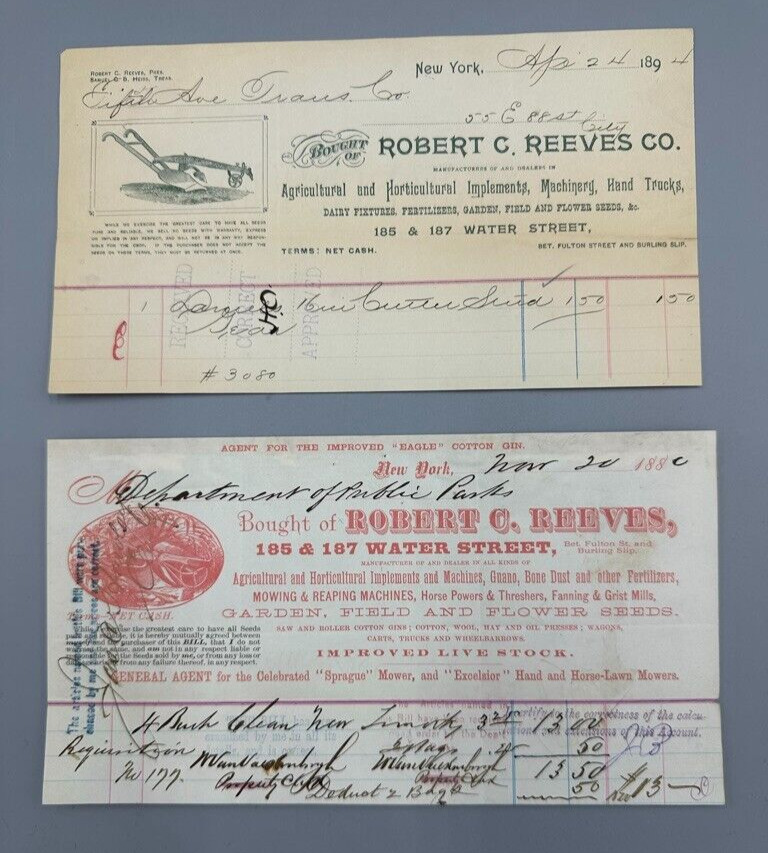 1880-1894 Robert Reeves GALE CHILLED PLOW Farm Advertising Billhead