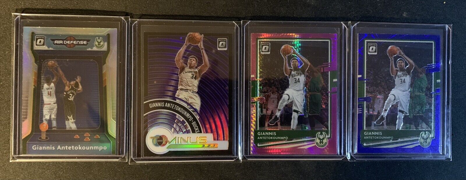 Giannis Antetokounmpo 2020-21 Optic Color (4) card lot Got To Love COLOR