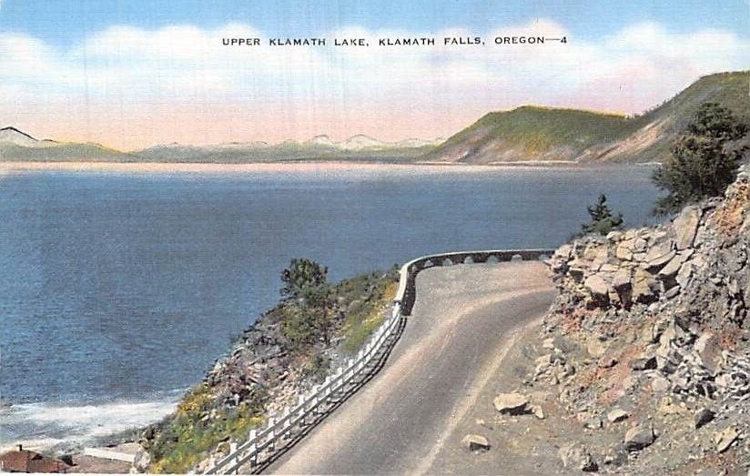 Postcard OR: Upper Klamath Lake, Klamath Falls, Oregon, Vintage Linen