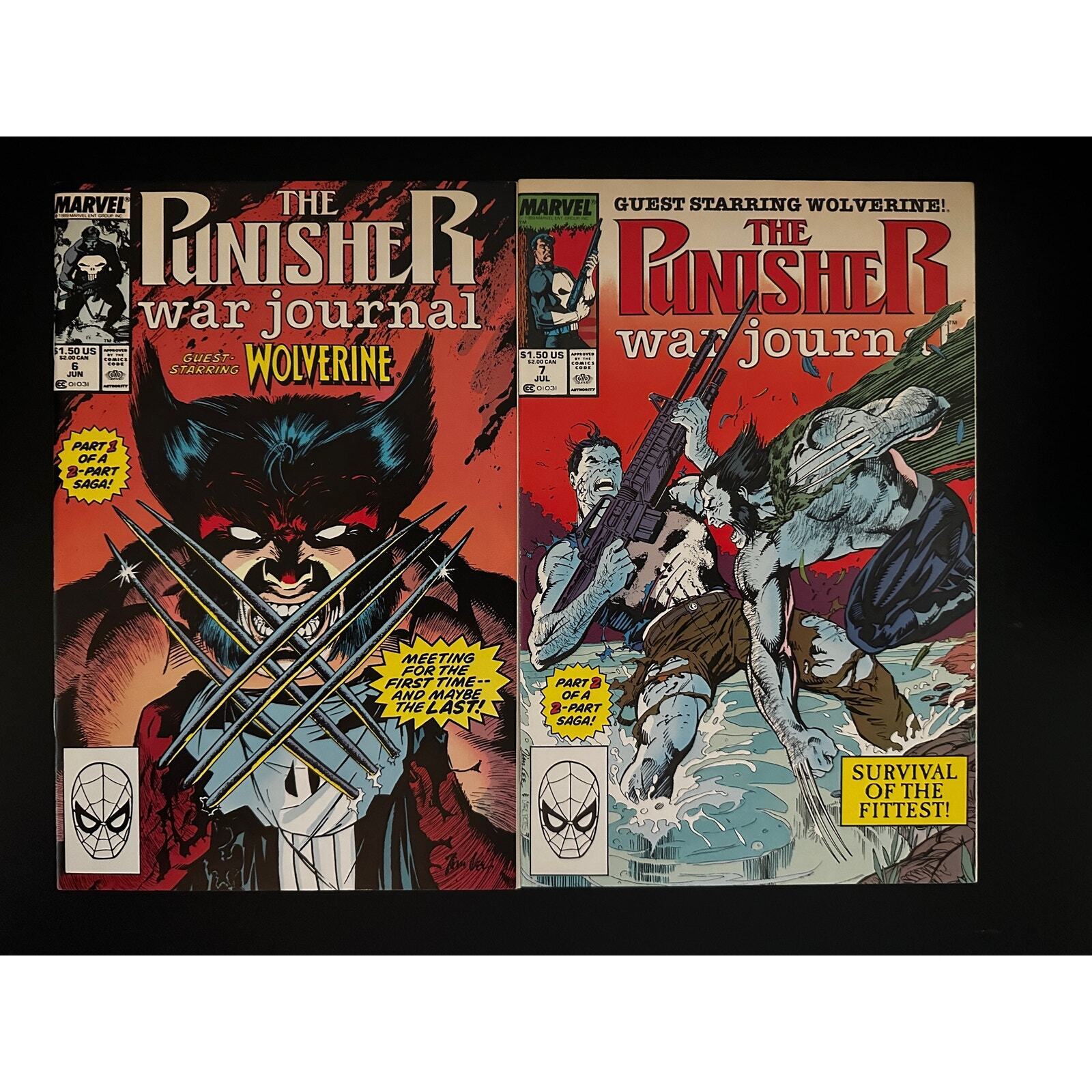 Punisher War Journal 6 7 NM Jim Lee covers Wolverine vs Punisher