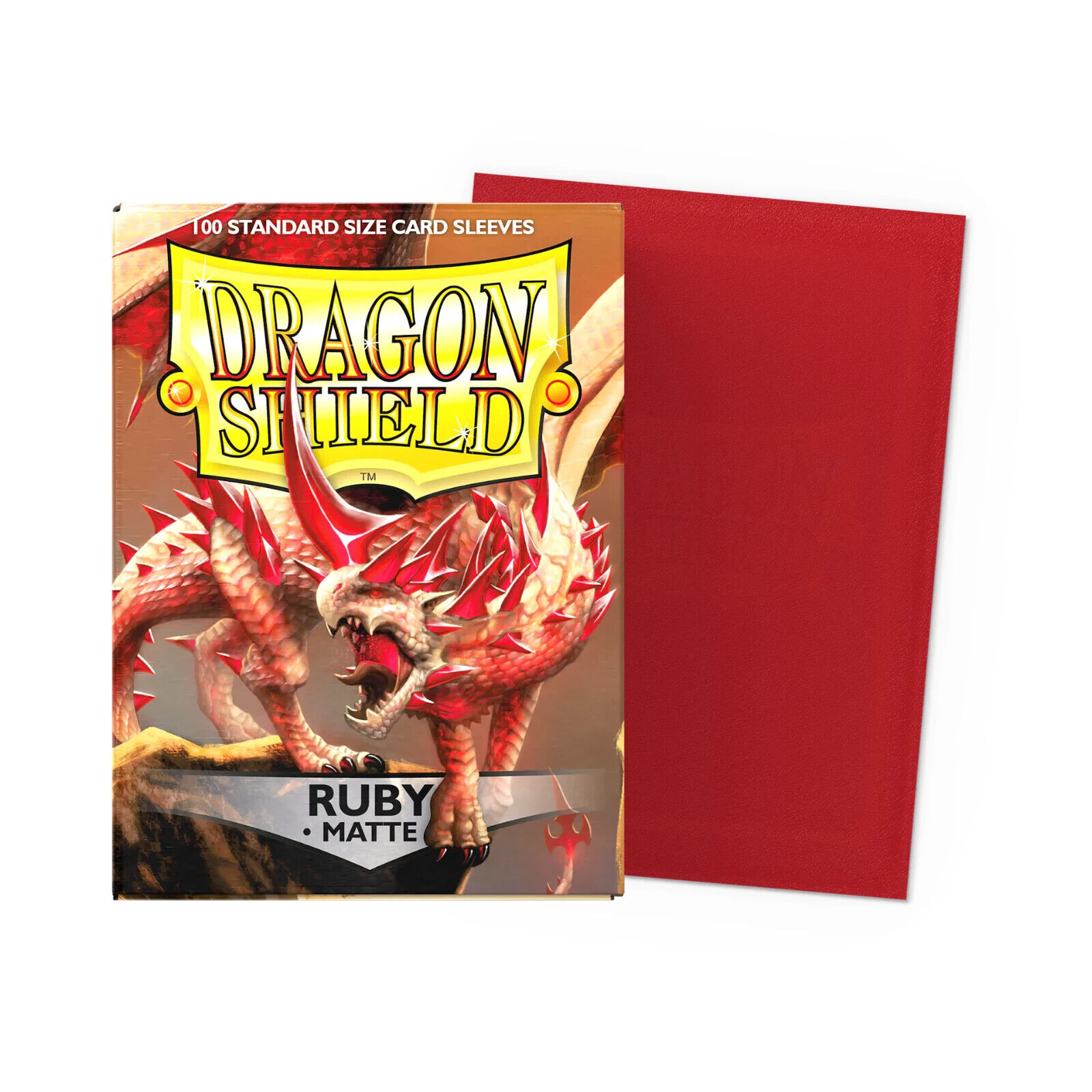 100 x Dragon Shield Matte Standard Size Sleeves - Ruby | Arcane Tinmen