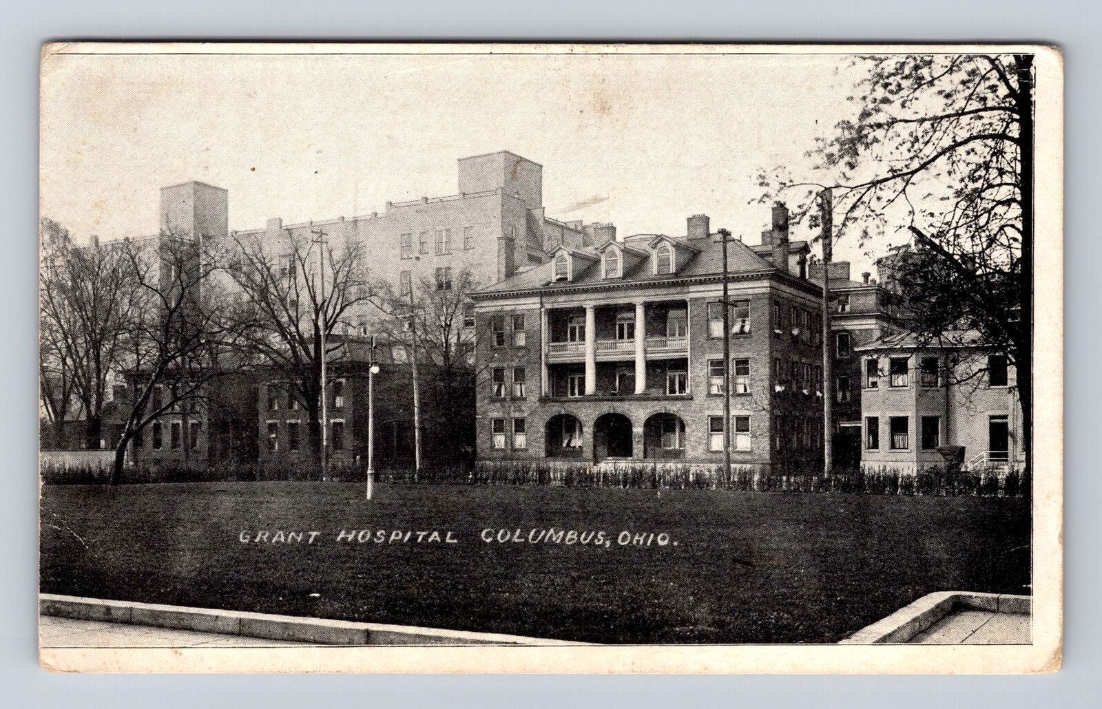 Columbus OH-Ohio, Grant Hospital, Antique, Vintage c1912 Souvenir Postcard