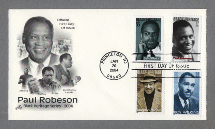 Black Heritage PAUL ROBESON / Langston Hughes / Malcolm X 2004 First Day Cover