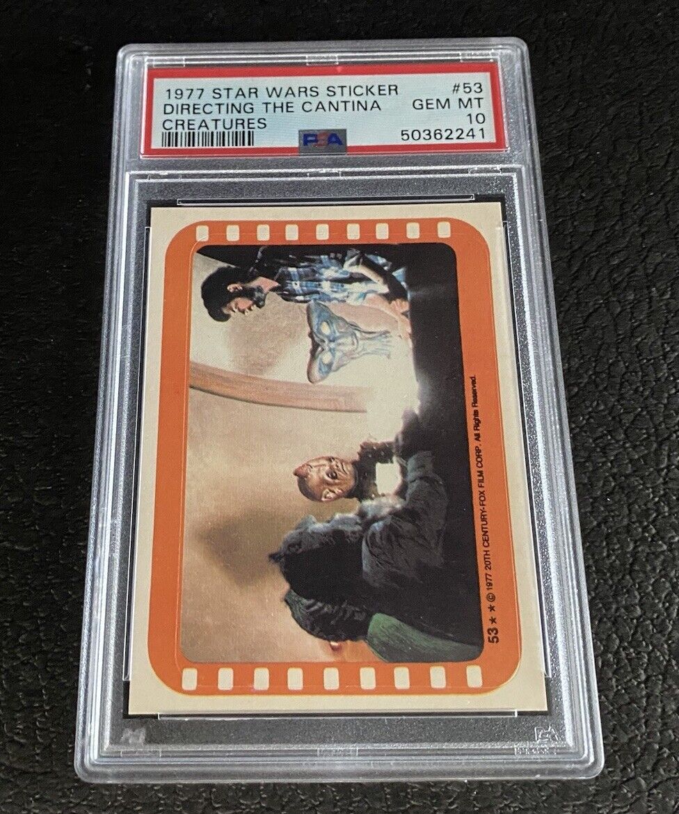 PSA 10 George Lucas Rookie Card 1977 Topps Star Wars Stickers #53 Cantina Direct