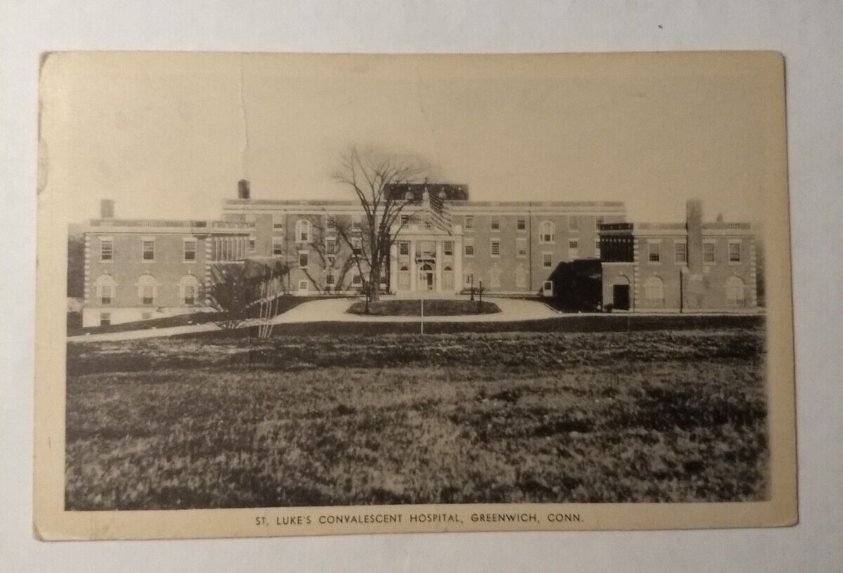 Exterior View St. Luke\'s Convalescent Hospital Greenwich CT Postcard Vintage 