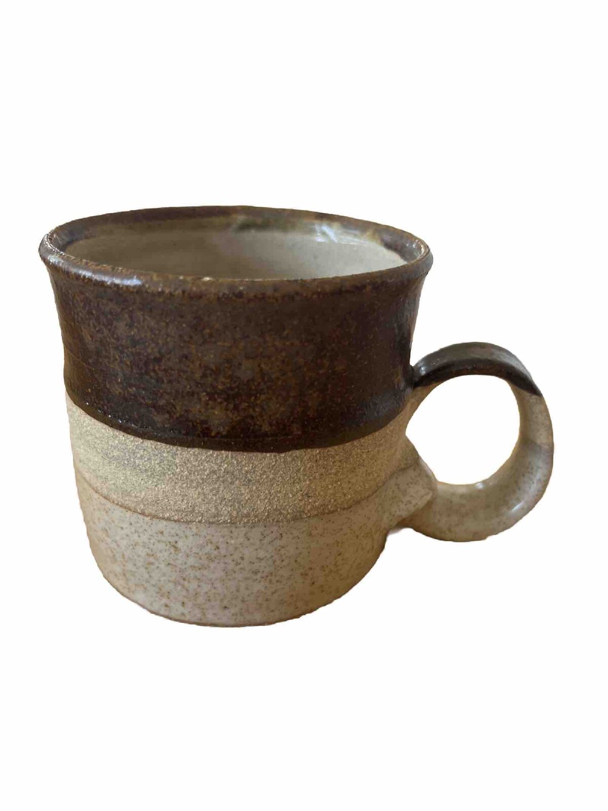 Handmade Studio Art Pottery Coffee Mug. Almost A 4 Inch Opening