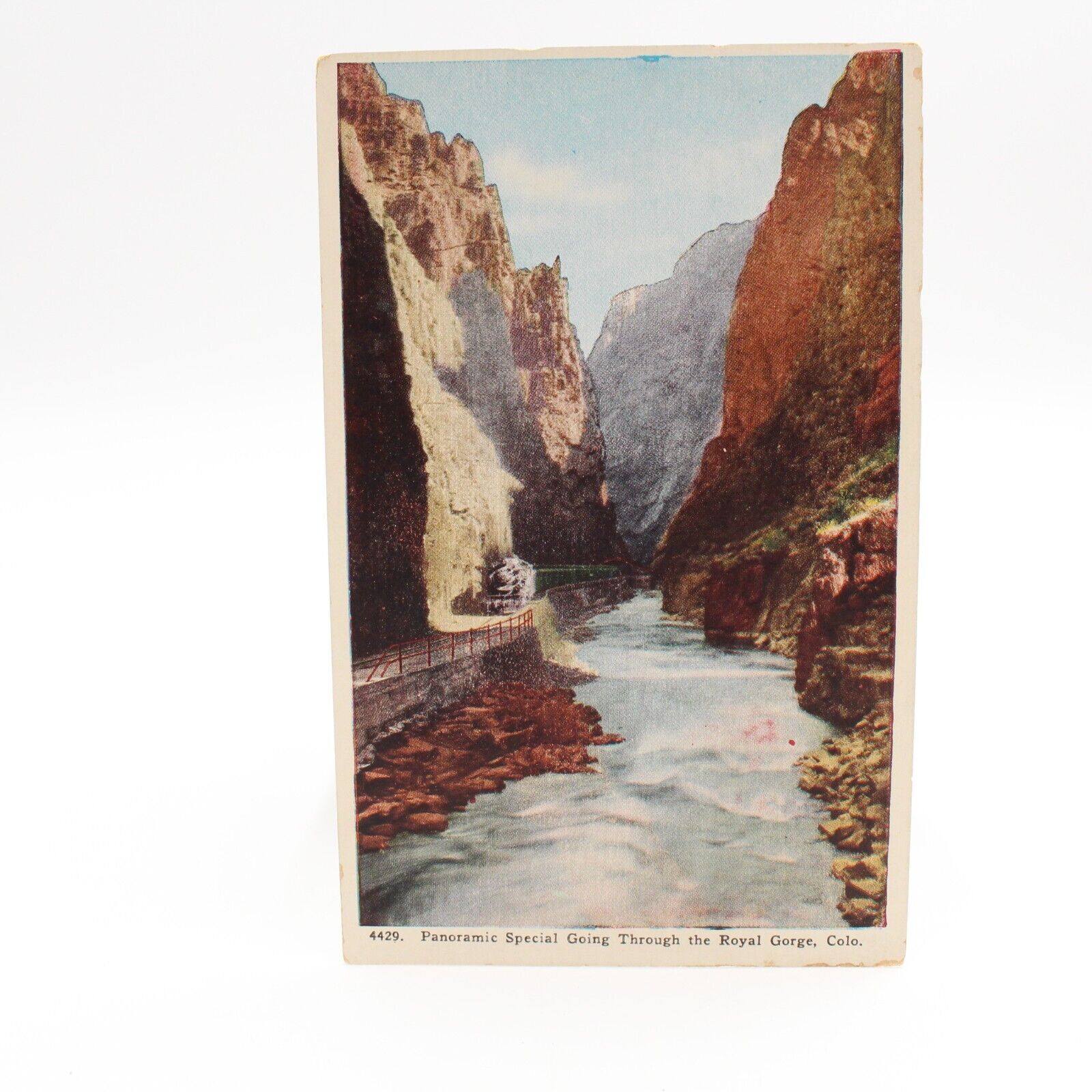Royal Gorge, Colorado - Train Panoramic View,  Grand Canon - Vintage Postcard