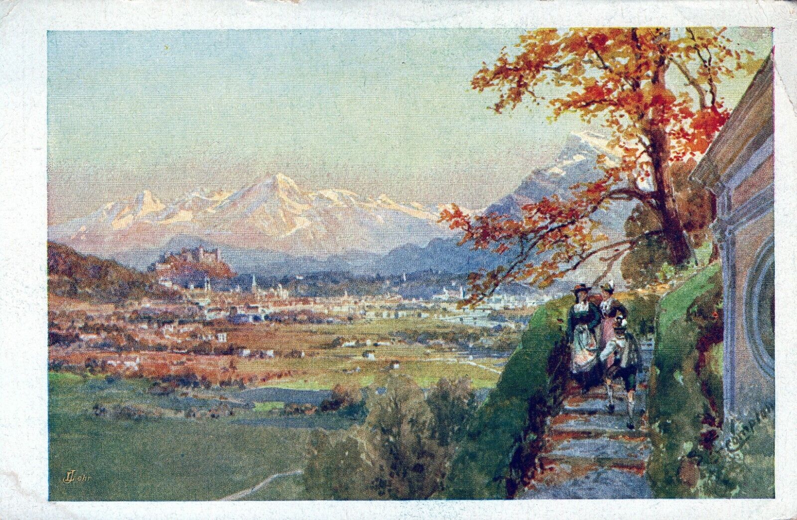 Verlag Jak. A. Jetzelsberger Salzburg von Maria Plain Art Painting Postcard