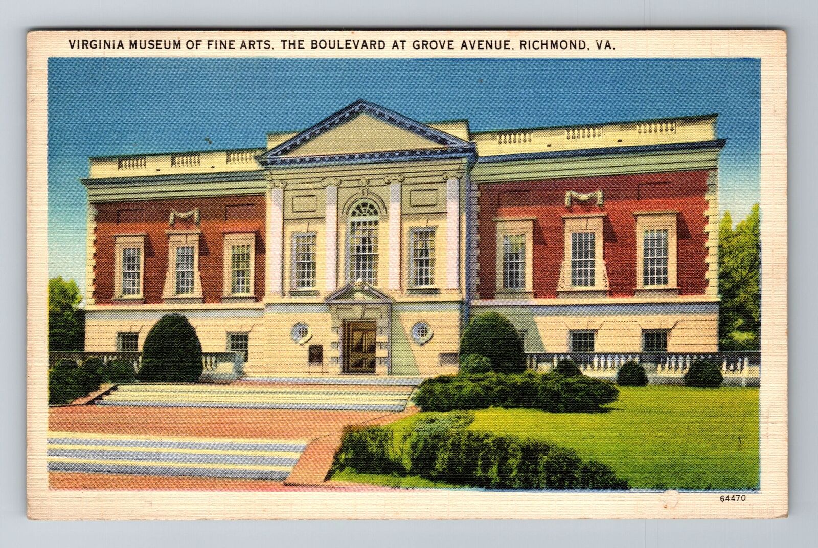 Richmond VA-Virginia, Virginia Museum Of Fine Arts, Antique, Vintage Postcard