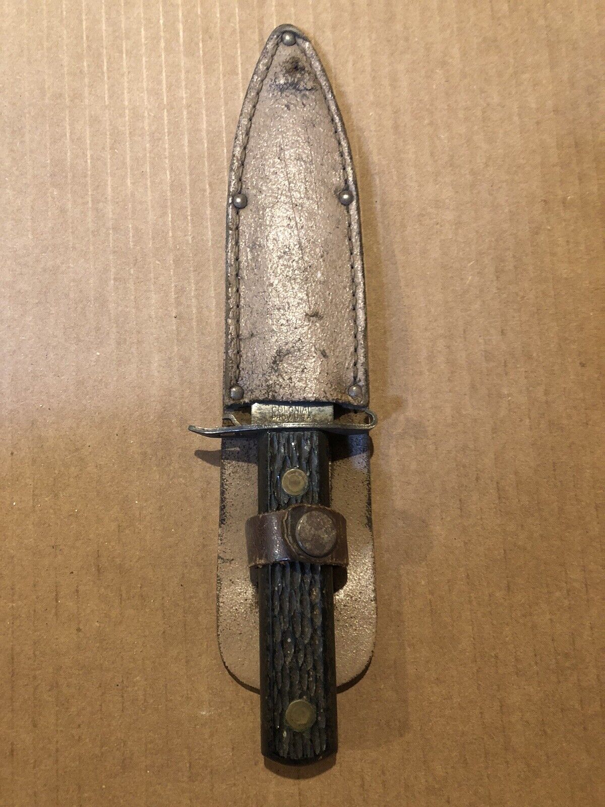 VTG Imperial Fixed Blade knife W/ Sheath And Can Opener Hilt